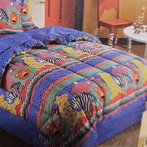 Twin Only Comforter Bedding Kids Boy Girl Harry Who Safari Zoo Animal Blue Multi
